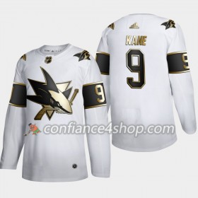 Adidas Maillot de Hockey San Jose Sharks Evander Kane 9 Adidas 2019-20 Golden Edition Blanc Authentic - Homme